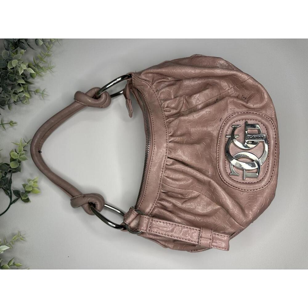 Guess Pink Leather Shoulder Bag with Logo Detail
